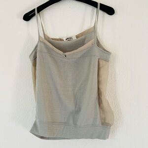 Calvin Klein Collection Gray and Tan Camisole